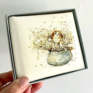 Vintage 70’s kitten cat in flowers photo album deadstock NIB